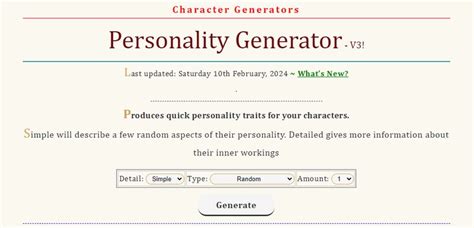 personality generator|Iba pa.